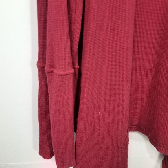 Chicos Zenergy Cardigan Women's 3 US XL Dark Burgundy Hoodie Open Waffle Knit - Picture 2 of 6